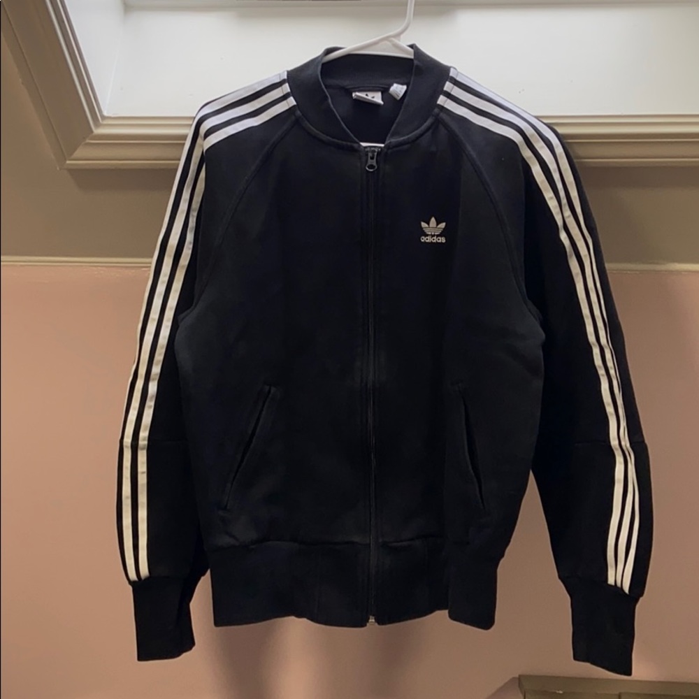 Addidas Women’s Black Jacket with white stripes